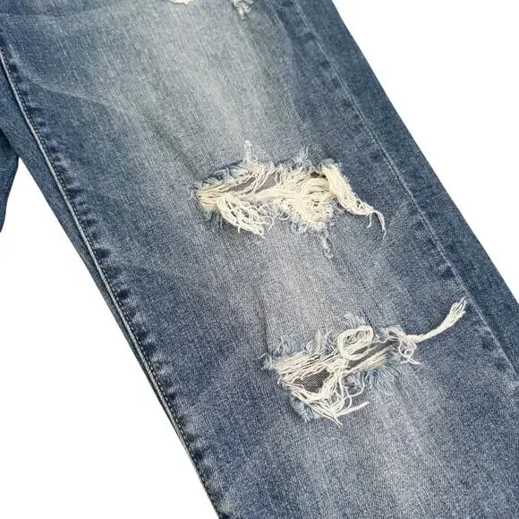 Judy Blue Jeans Womens 3 26 Boyfriend Fit Distressed Ripped Medium Wash Denim - Picture 4 of 16